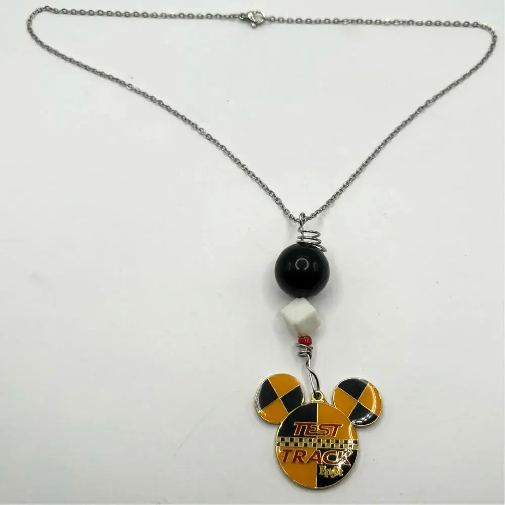 90s Orange Disney Test Track Necklace
